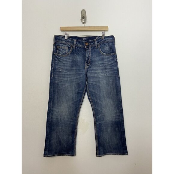 Silver Gordie 34x26 Men Relaxed Straight Denim Jeans Hemmed - Picture 2 of 10